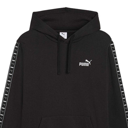 Puma Black - Side - Puma Mens Fleece Branded Tape Hoodie