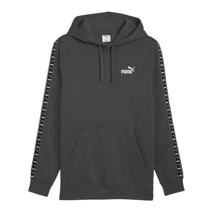 Grey - Front - Puma Mens Fleece Branded Tape Hoodie