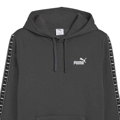 Grey - Side - Puma Mens Fleece Branded Tape Hoodie