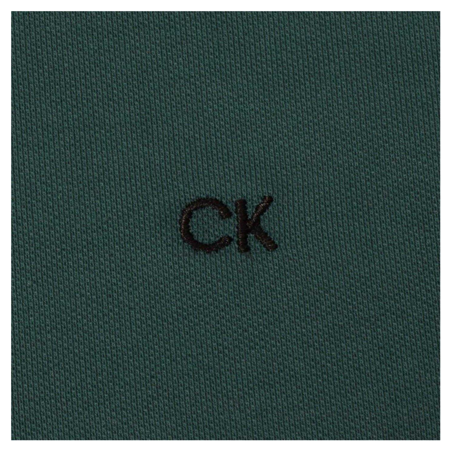 Pine Green - Side - Calvin Klein Mens Embroidered Collared Short-Sleeved Polo Shirt