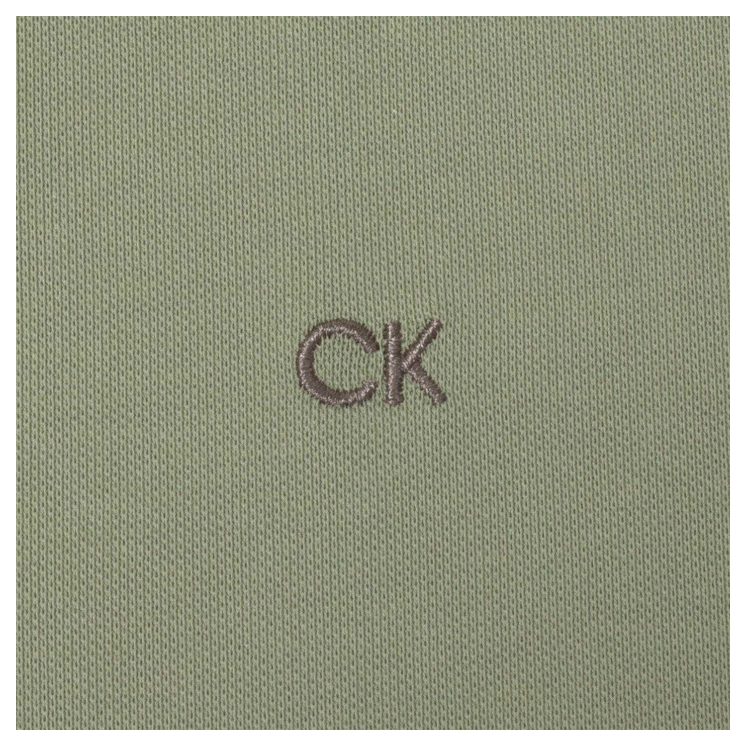 Sage - Lifestyle - Calvin Klein Mens Embroidered Collared Short-Sleeved Polo Shirt