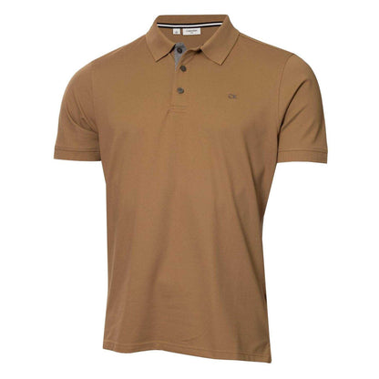 Biscuit - Front - Calvin Klein Mens Embroidered Collared Short-Sleeved Polo Shirt