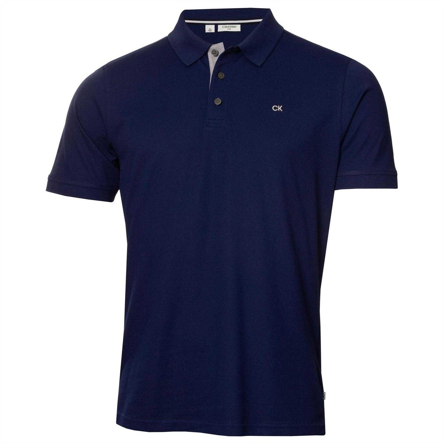 French Navy - Front - Calvin Klein Mens Embroidered Collared Short-Sleeved Polo Shirt