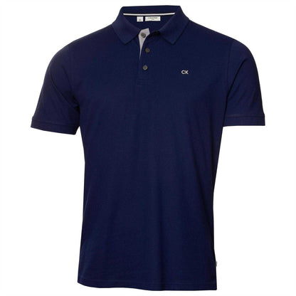 French Navy - Front - Calvin Klein Mens Embroidered Collared Short-Sleeved Polo Shirt