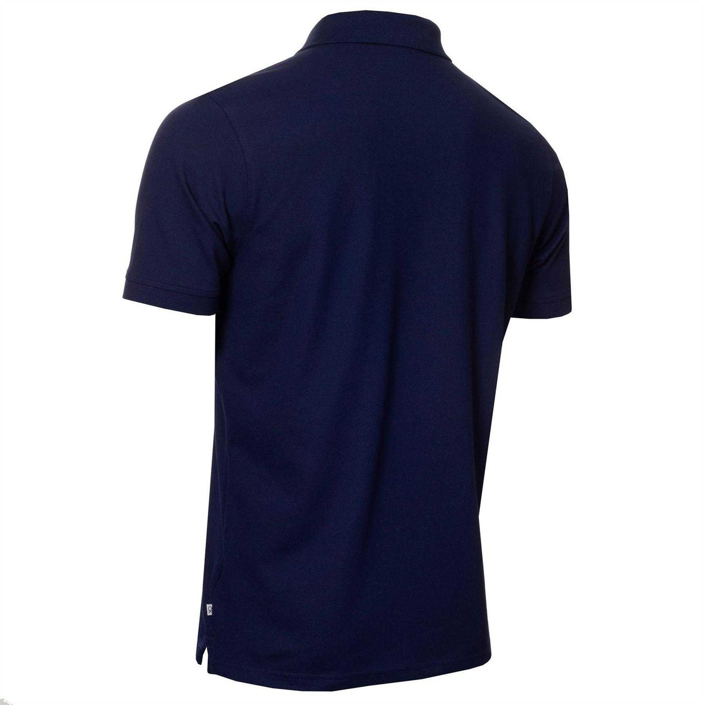 French Navy - Back - Calvin Klein Mens Embroidered Collared Short-Sleeved Polo Shirt
