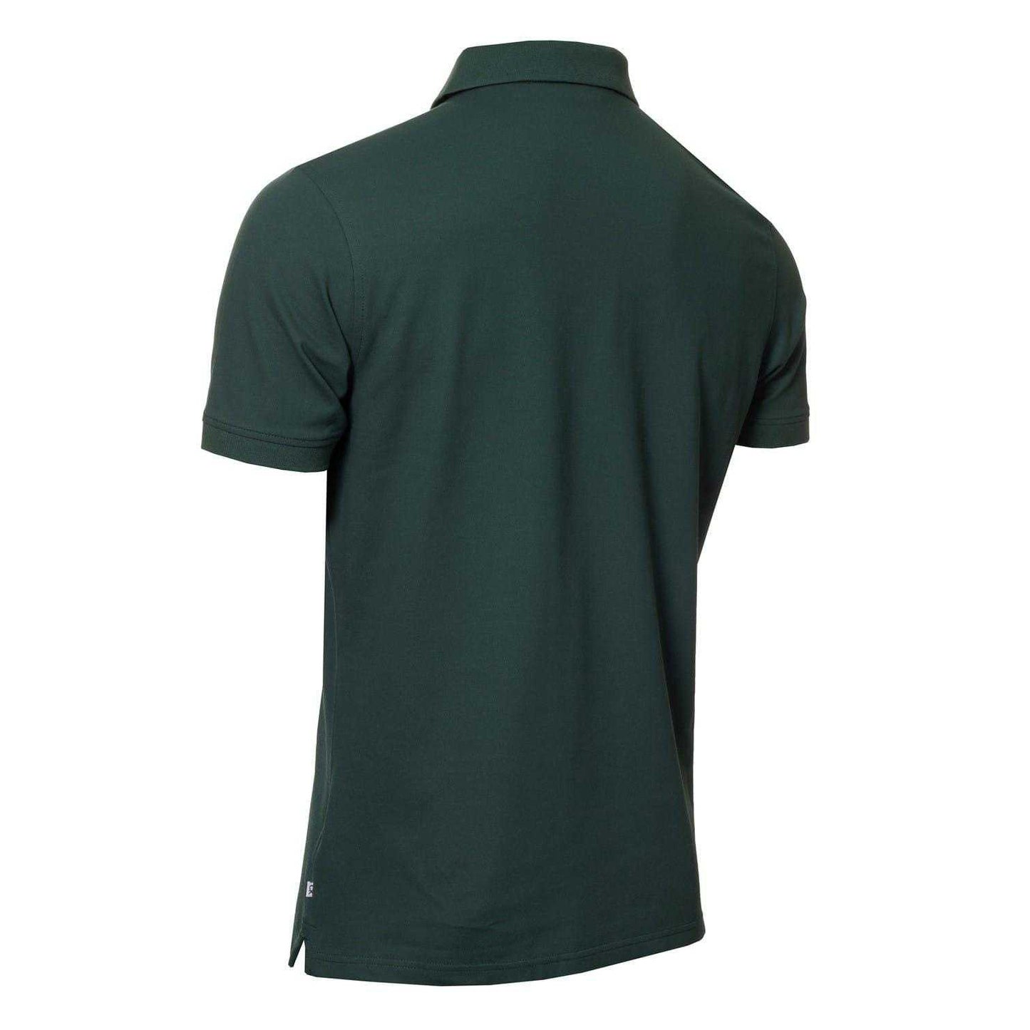 Pine Green - Back - Calvin Klein Mens Embroidered Collared Short-Sleeved Polo Shirt
