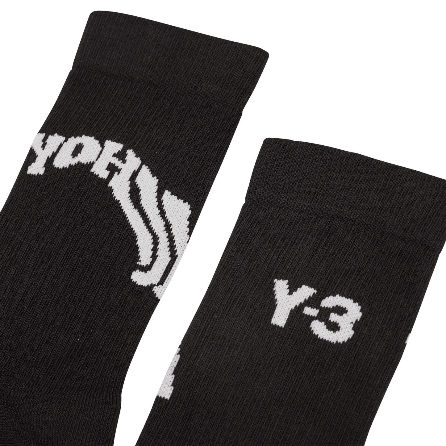 Black - Side - Y-3 Unisex Adult Crew Socks