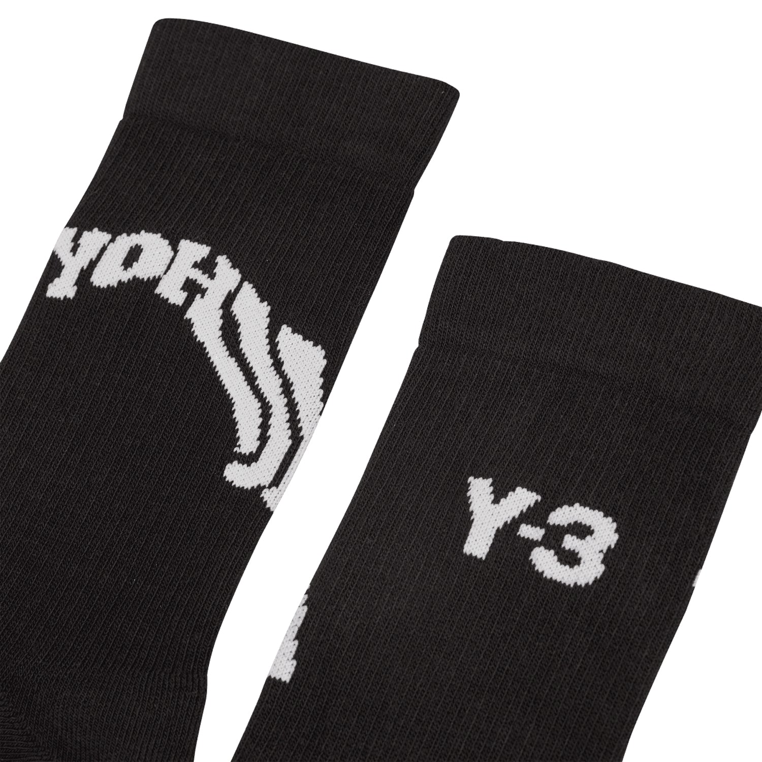 Black - Side - Y-3 Unisex Adult Crew Socks