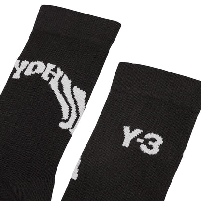 Black - Side - Y-3 Unisex Adult Crew Socks