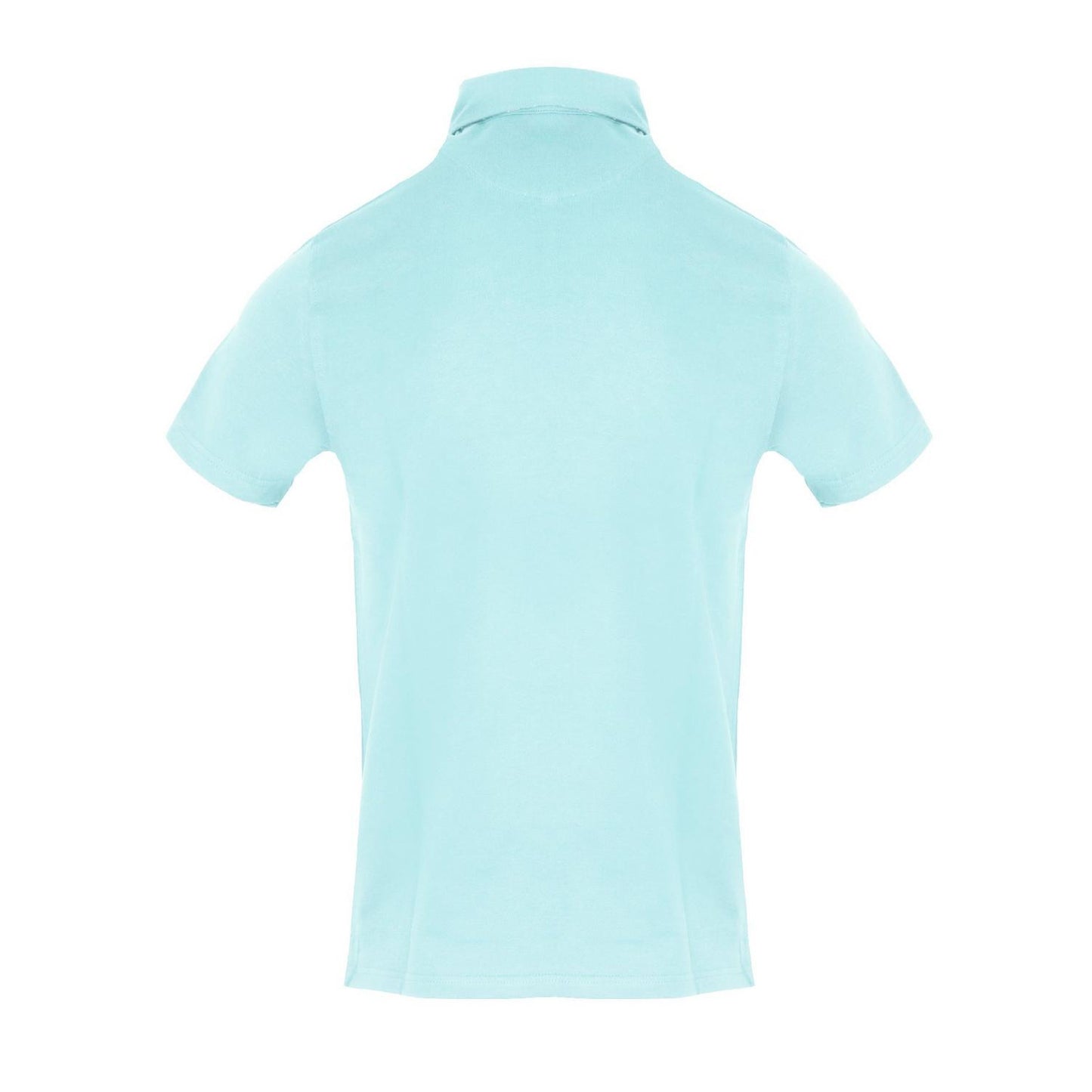 Sky Blue - Back - Aquascutum Mens Embroidered Logo Collared Short-Sleeved Polo Shirt
