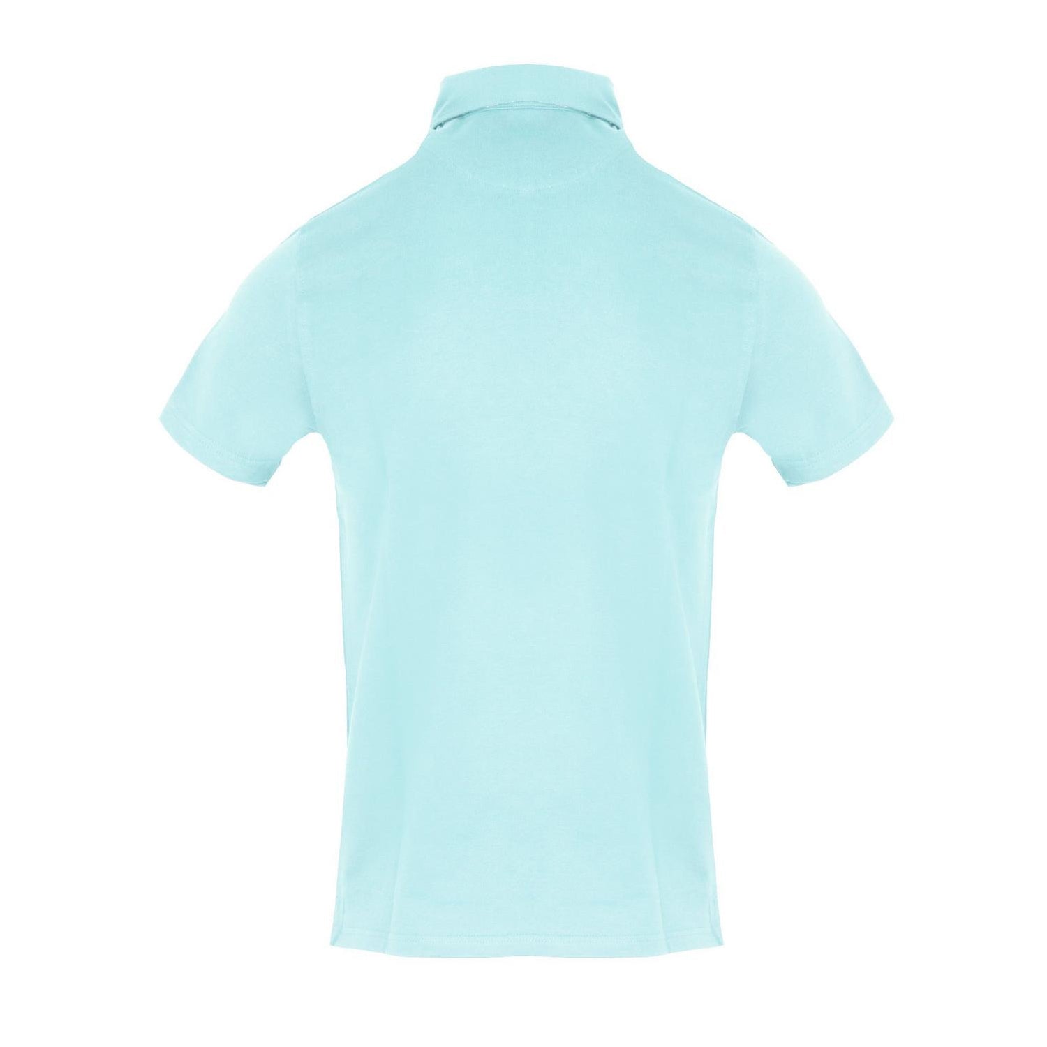 Sky Blue - Back - Aquascutum Mens Embroidered Logo Collared Short-Sleeved Polo Shirt