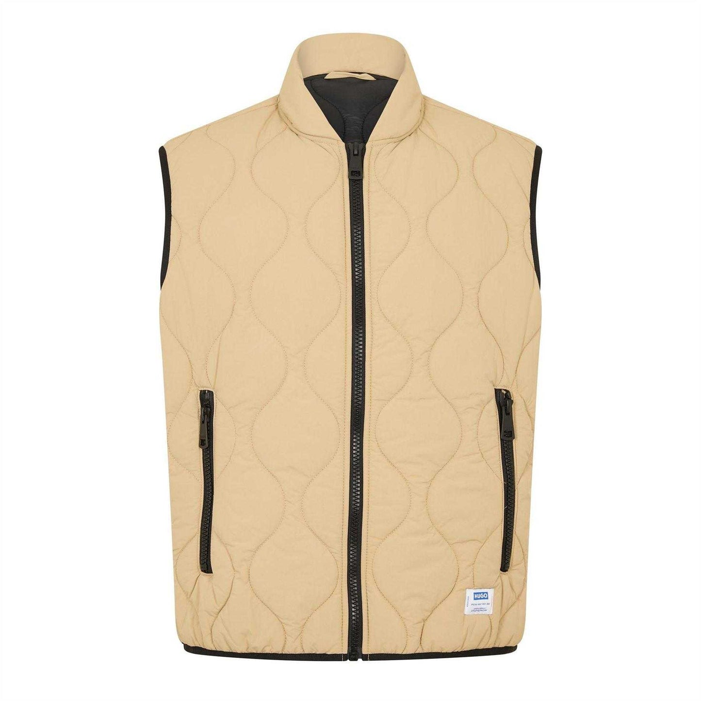 Medium Beige - Front - Hugo Mens Sleeveless Gilet
