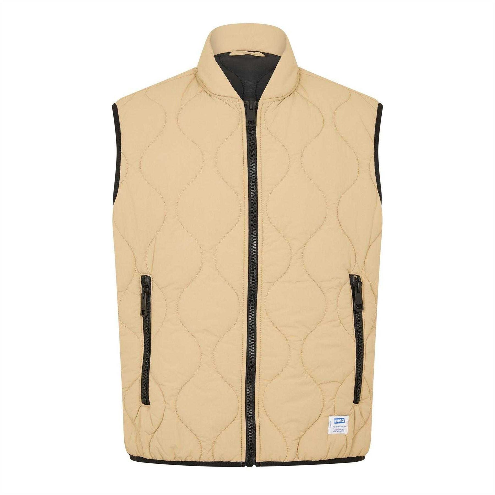 Medium Beige - Front - Hugo Mens Sleeveless Gilet
