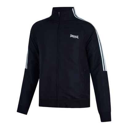 Black - Side - Lonsdale Mens Stripes Track Jacket