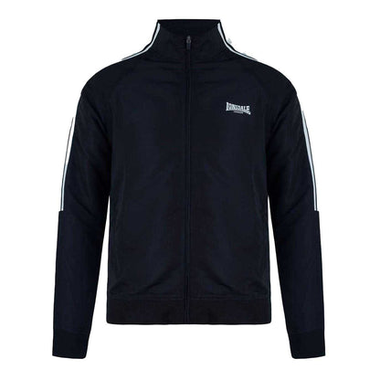 Black - Front - Lonsdale Mens Stripes Track Jacket
