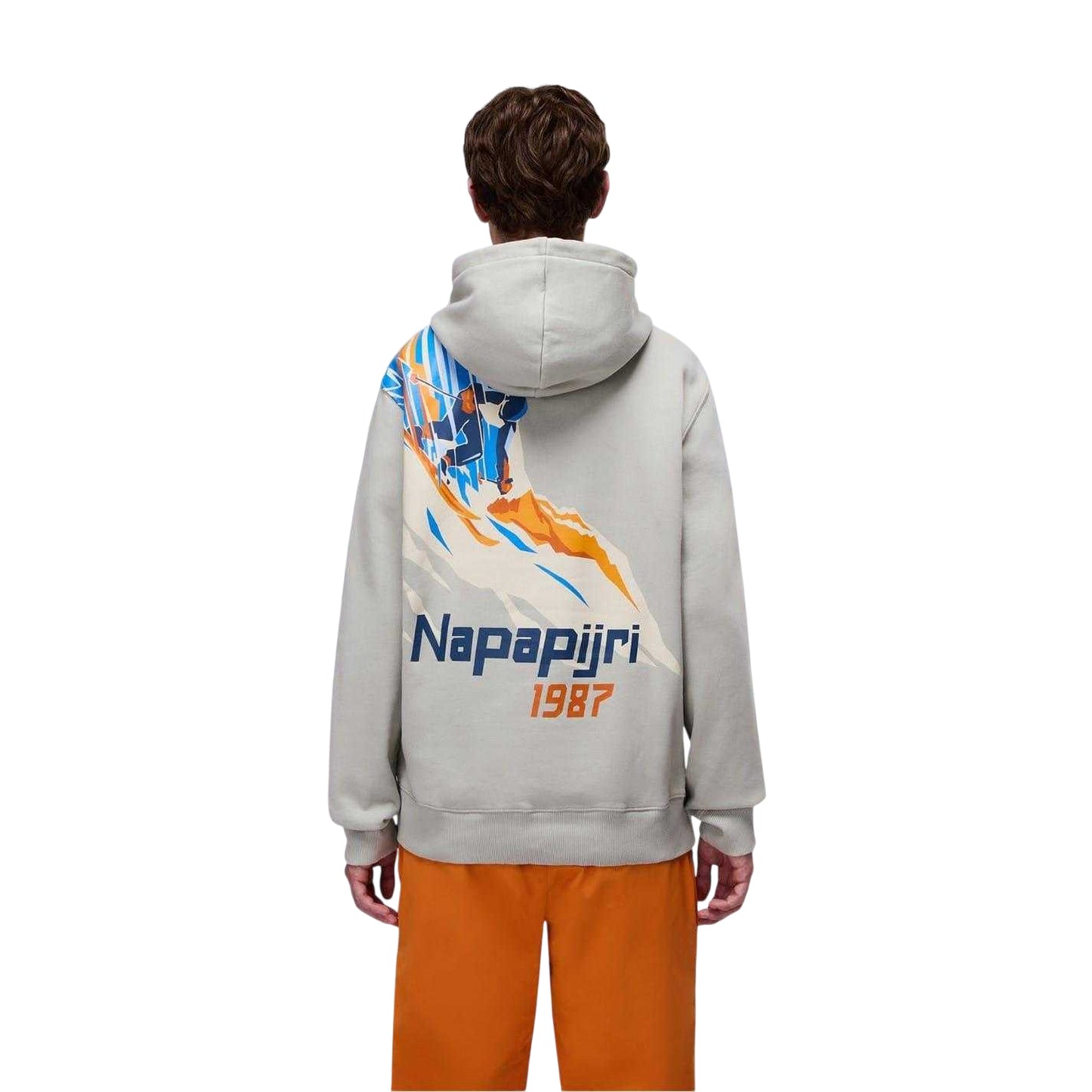 Grey - Back - Napapijri Mens Fiemme Hoodie