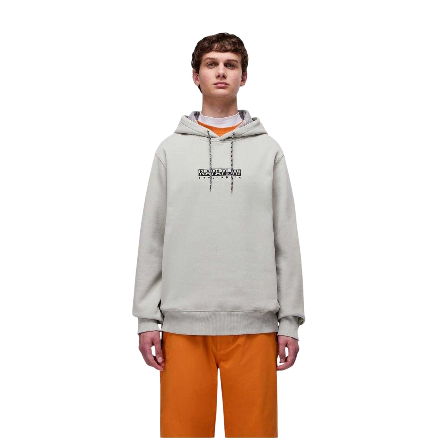 Grey - Side - Napapijri Mens Fiemme Hoodie