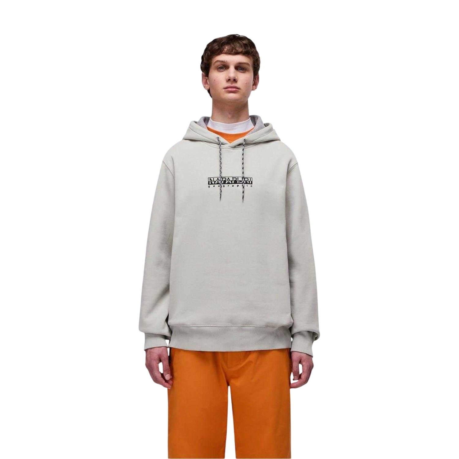 Grey - Side - Napapijri Mens Fiemme Hoodie