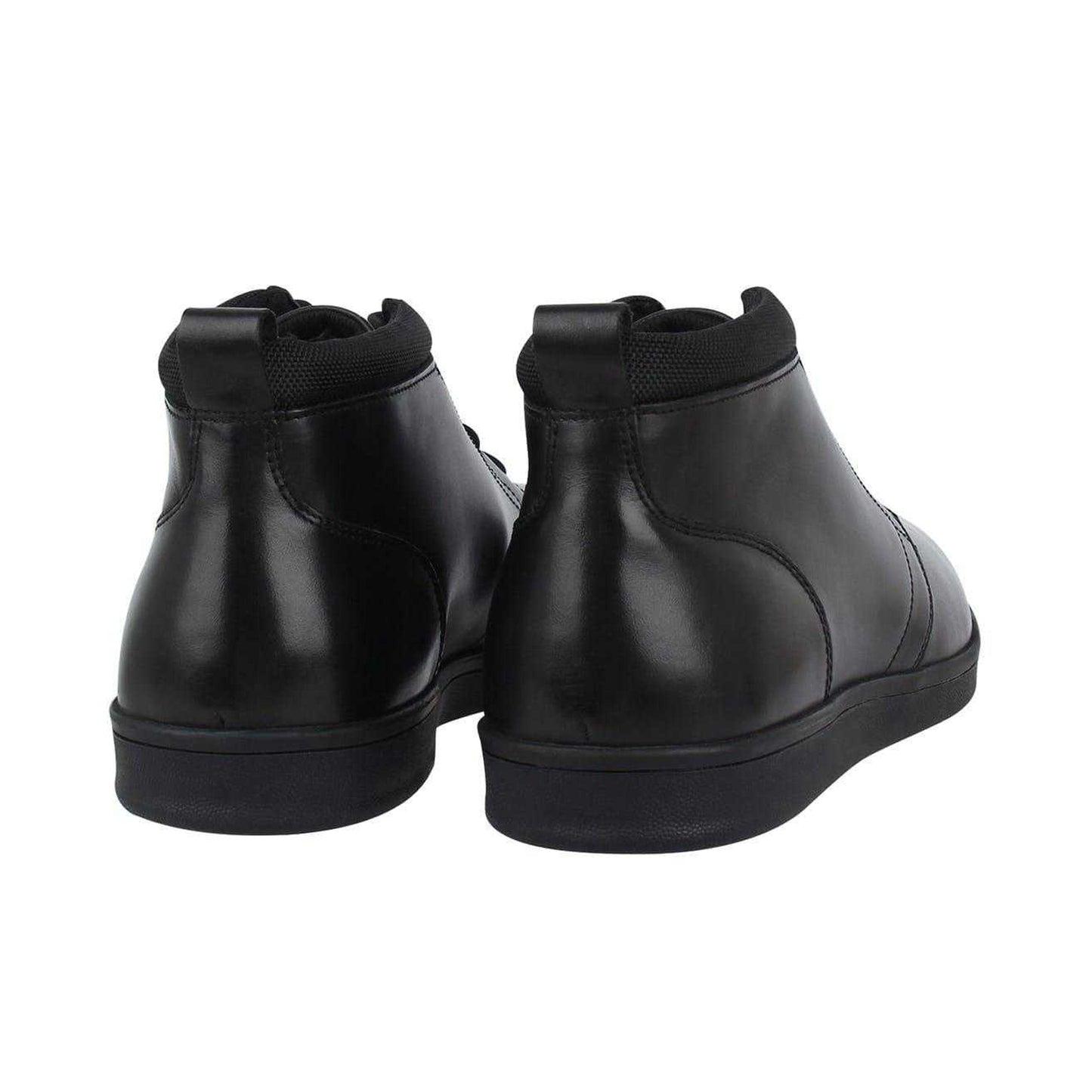 Black - Back - Firetrap Mens Elgan Leather Flat Boots