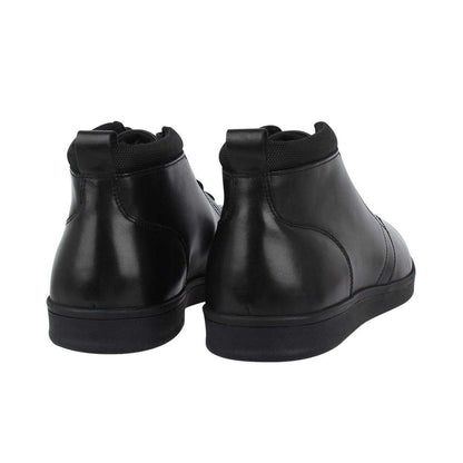 Black - Back - Firetrap Mens Elgan Leather Flat Boots