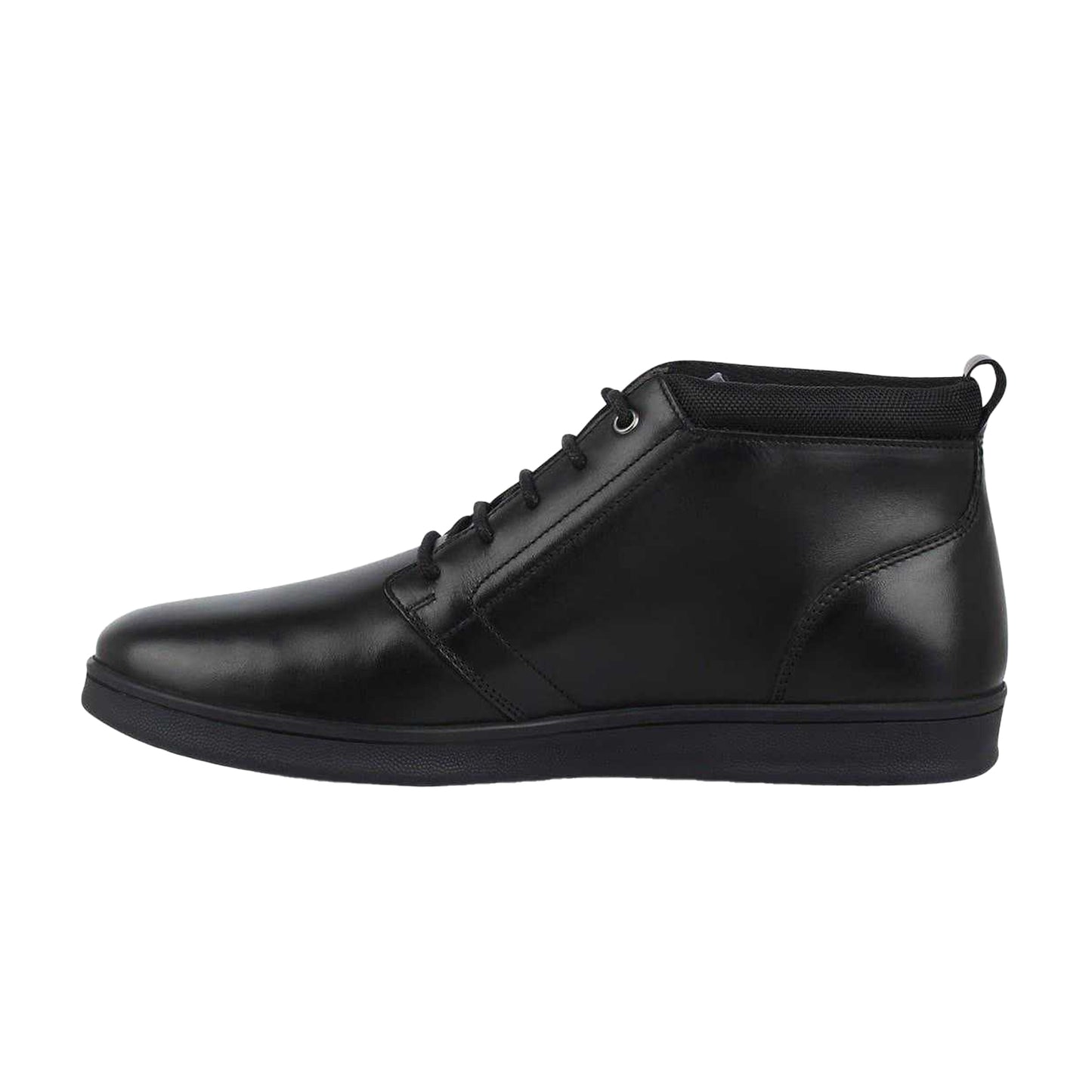 Black - Side - Firetrap Mens Elgan Leather Flat Boots