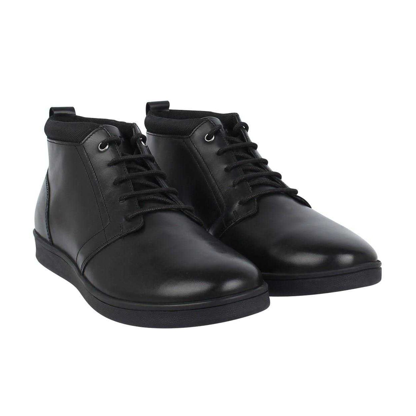 Black - Pack Shot - Firetrap Mens Elgan Leather Flat Boots
