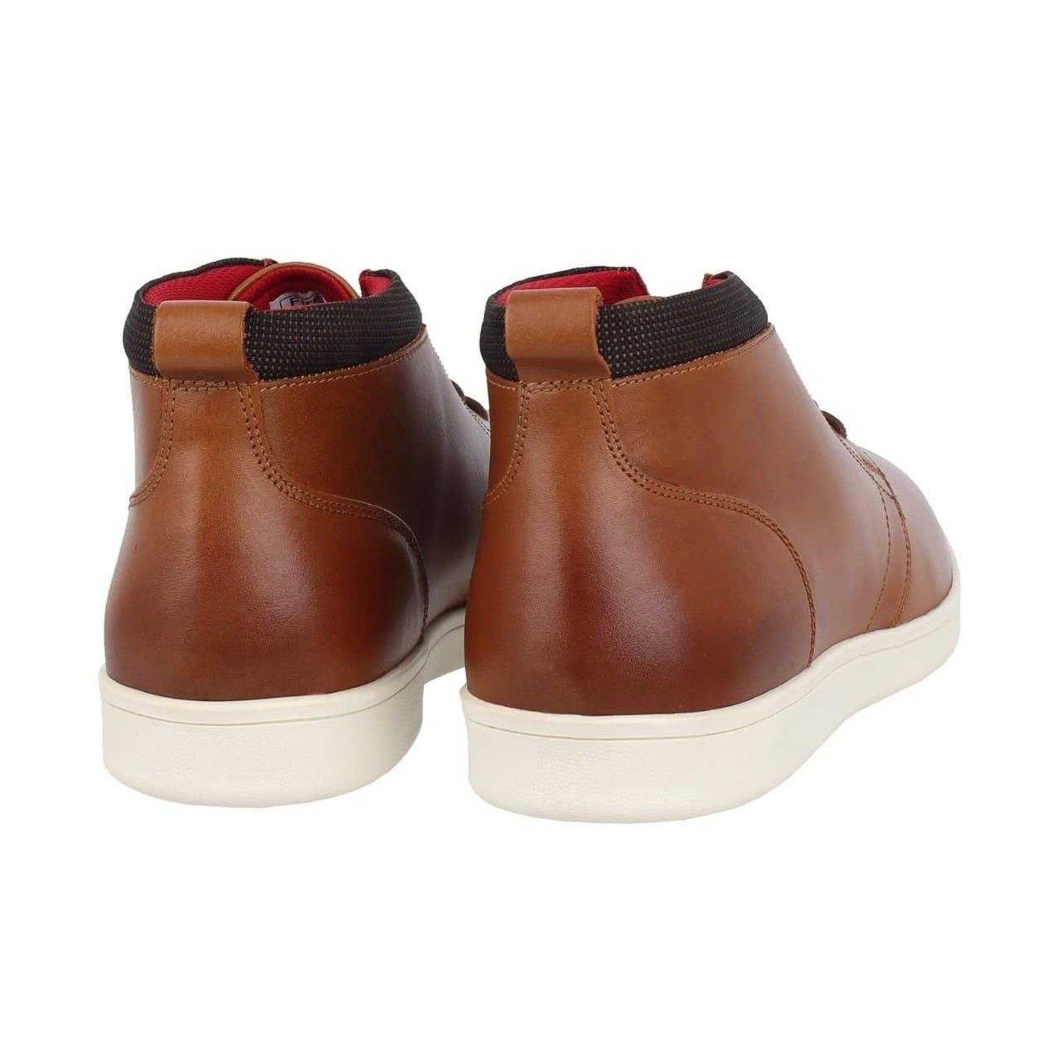Tan - Back - Firetrap Mens Elgan Leather Flat Boots