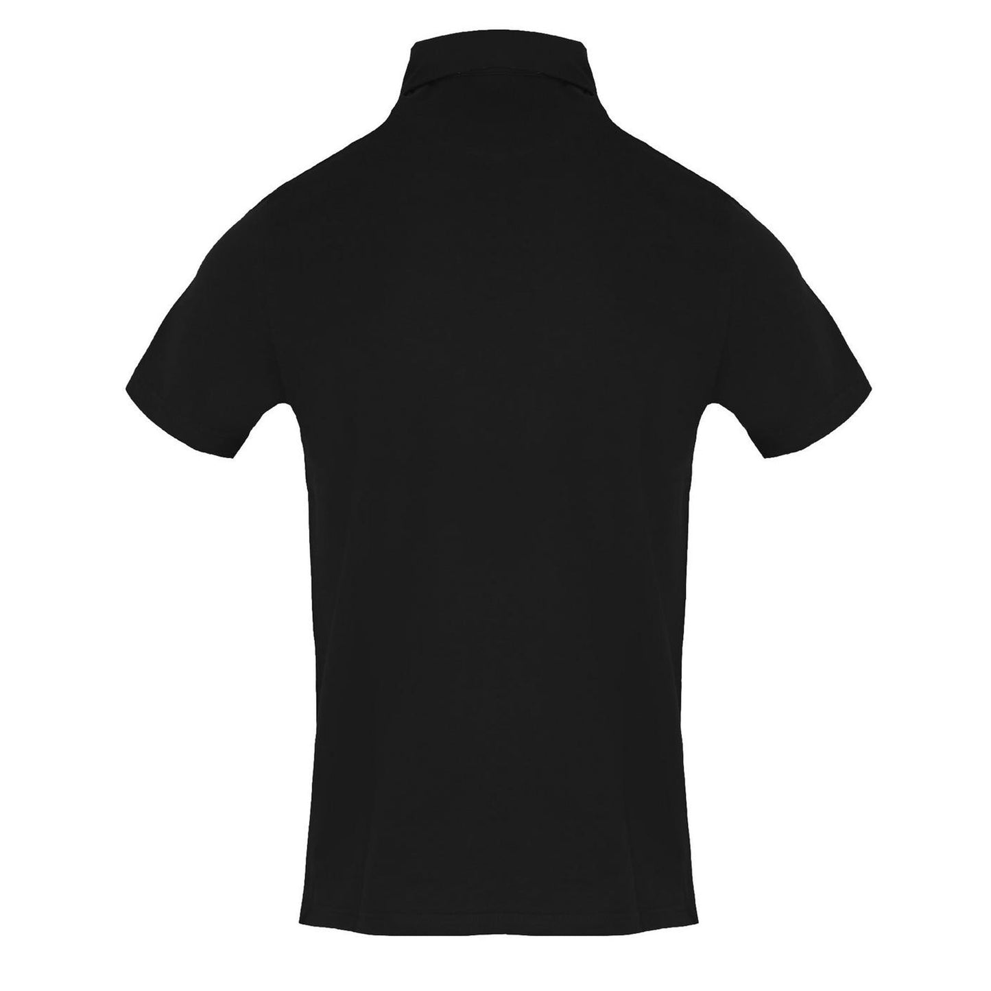 Black - Back - Aquascutum Mens Collared Short-Sleeved Polo Shirt