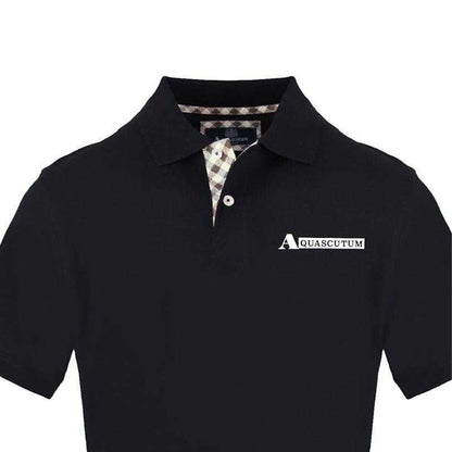 Black - Side - Aquascutum Mens Collared Short-Sleeved Polo Shirt