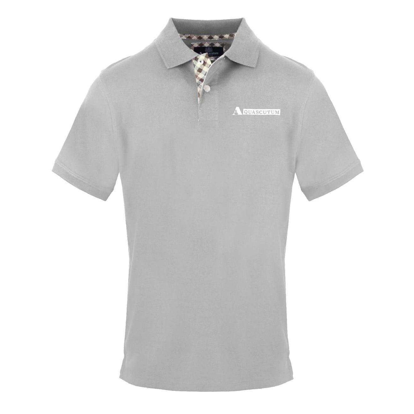 Grey - Front - Aquascutum Mens Collared Short-Sleeved Polo Shirt