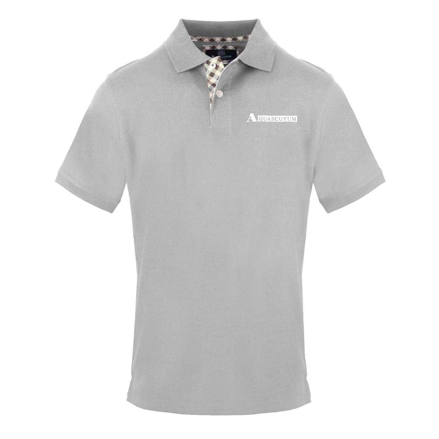 Grey - Front - Aquascutum Mens Collared Short-Sleeved Polo Shirt