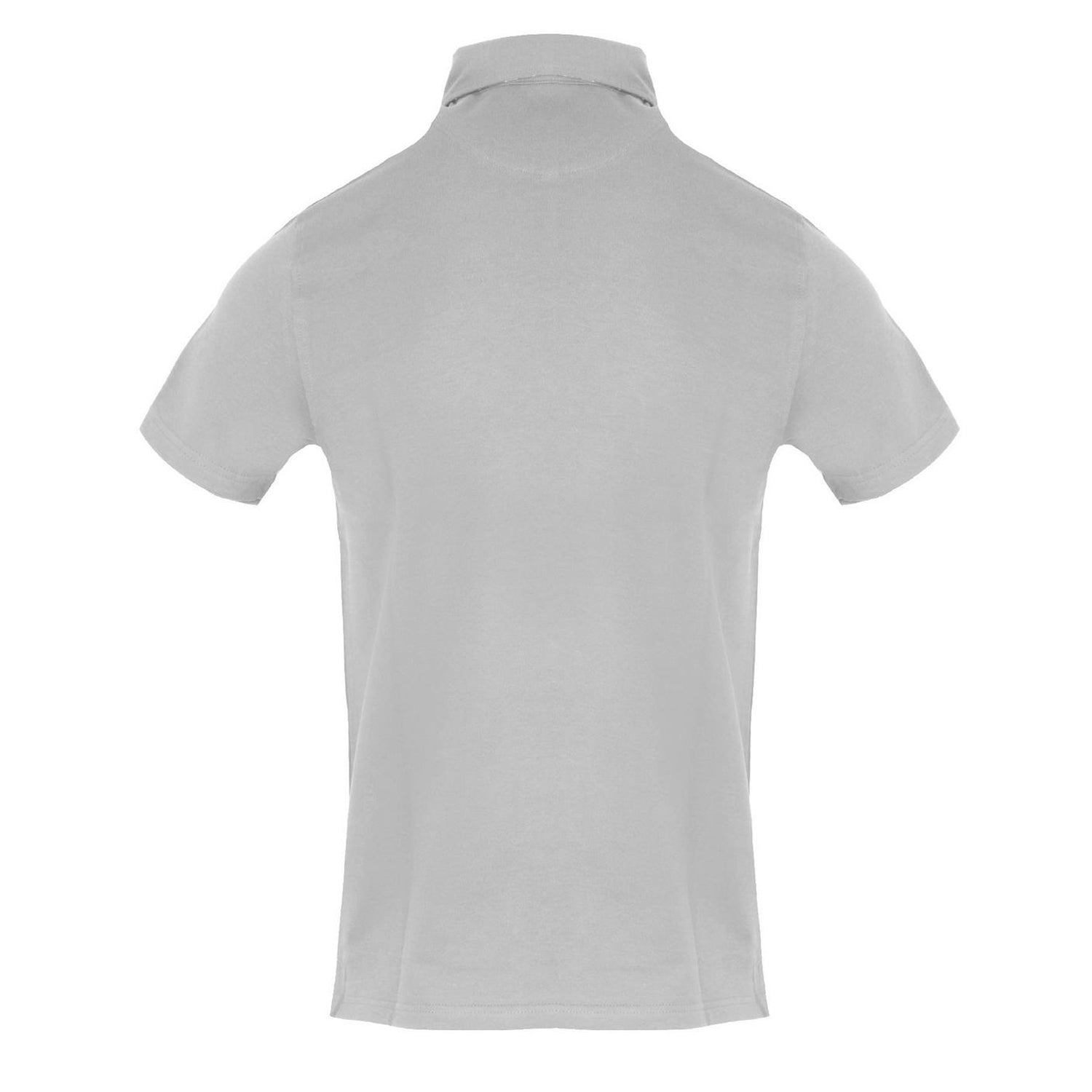 Grey - Back - Aquascutum Mens Collared Short-Sleeved Polo Shirt