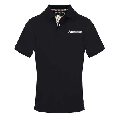 Black - Front - Aquascutum Mens Collared Short-Sleeved Polo Shirt