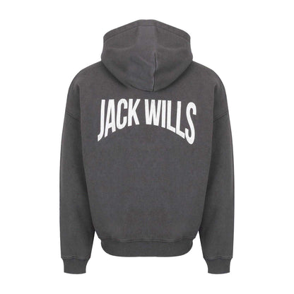 Forged Iron - Back - Jack Wills Mens Oversized Full Zip Hoodie