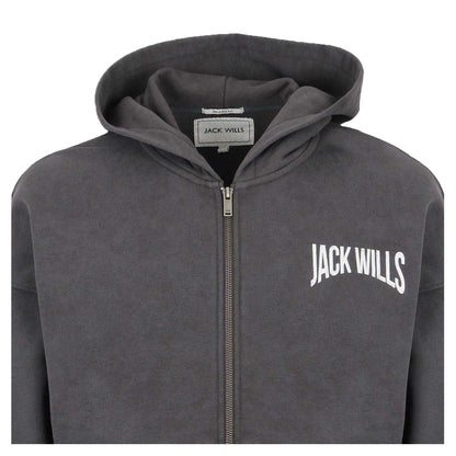 Forged Iron - Side - Jack Wills Mens Oversized Full Zip Hoodie