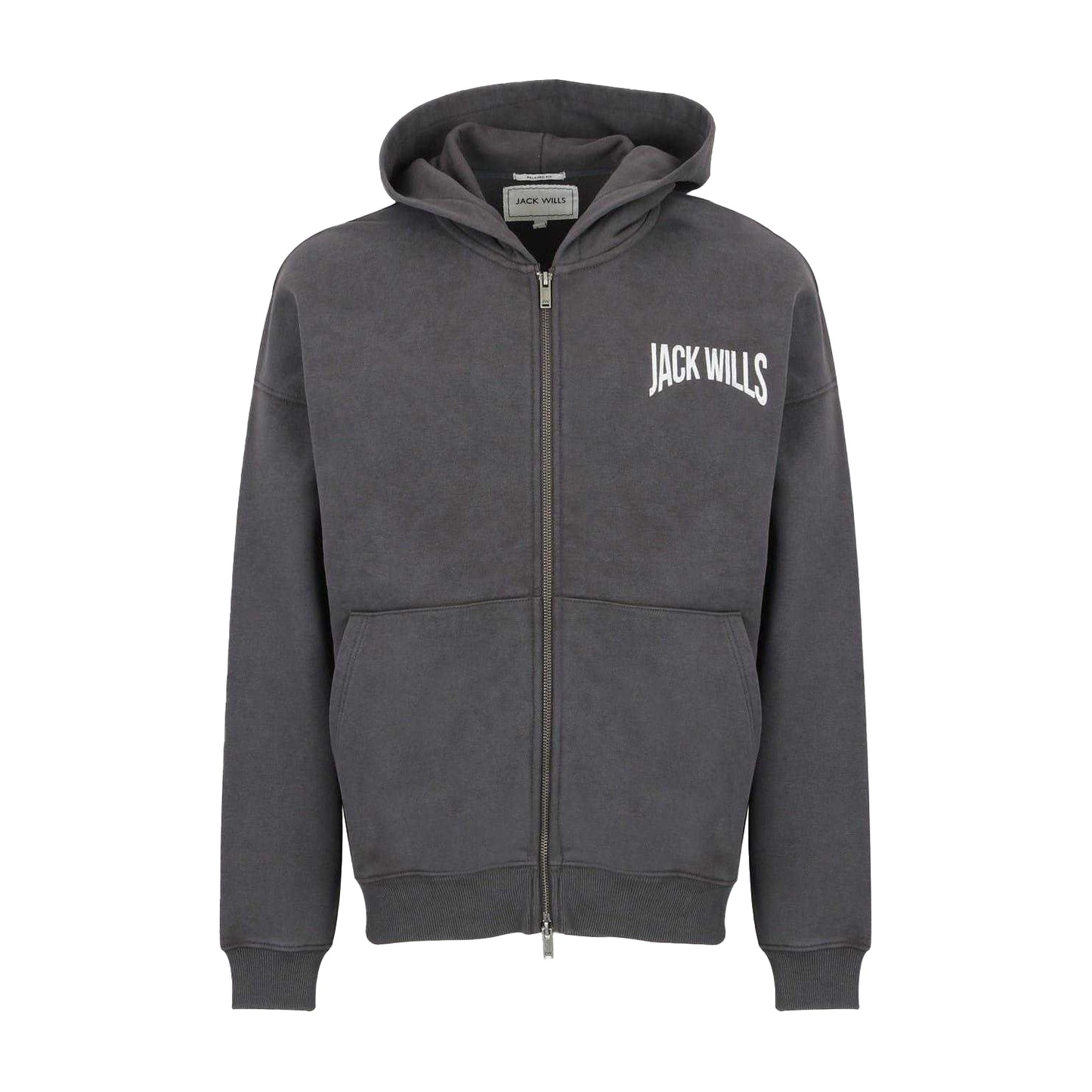 Forged Iron - Front - Jack Wills Mens Oversized Full Zip Hoodie