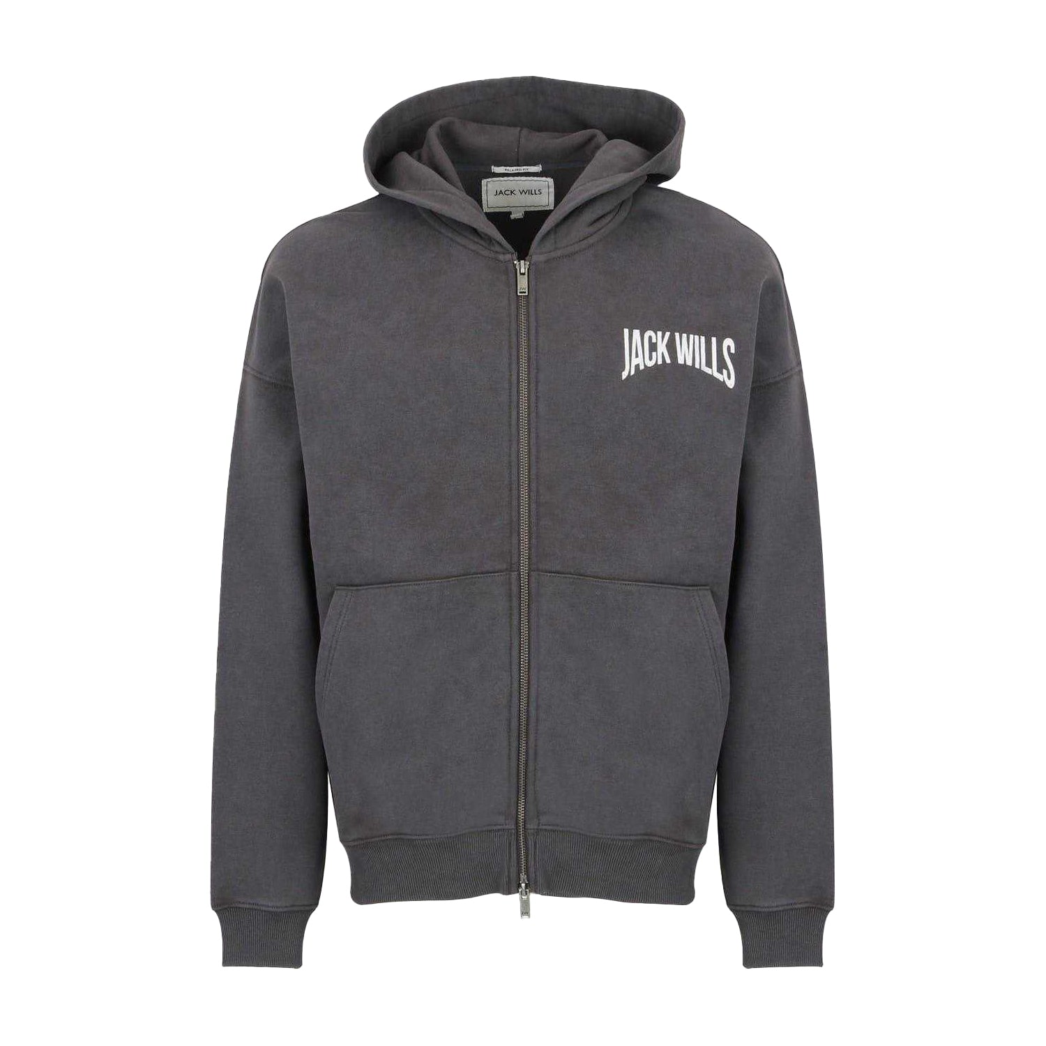 Forged Iron - Front - Jack Wills Mens Oversized Full Zip Hoodie