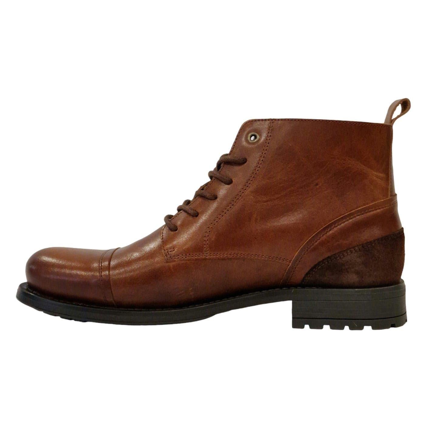Tan - Side - Firetrap Mens Focus Leather Block Heel Boots