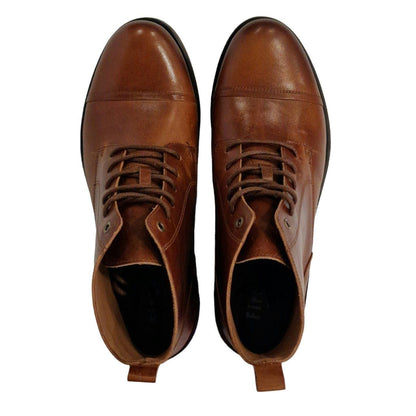 Tan - Lifestyle - Firetrap Mens Focus Leather Block Heel Boots