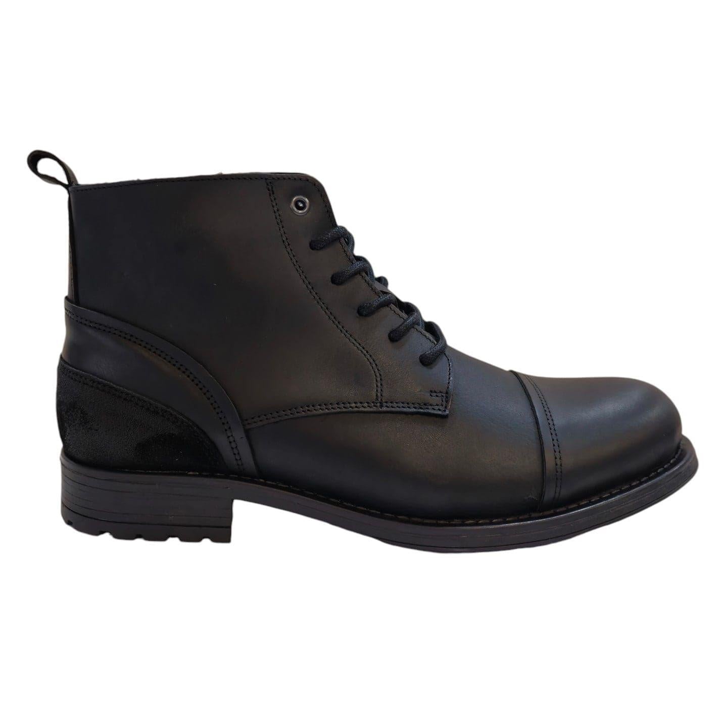 Black - Front - Firetrap Mens Focus Leather Block Heel Boots