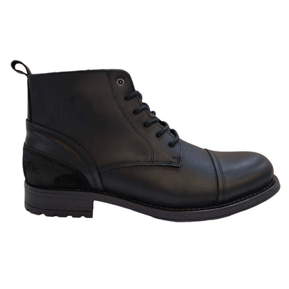 Black - Front - Firetrap Mens Focus Leather Block Heel Boots