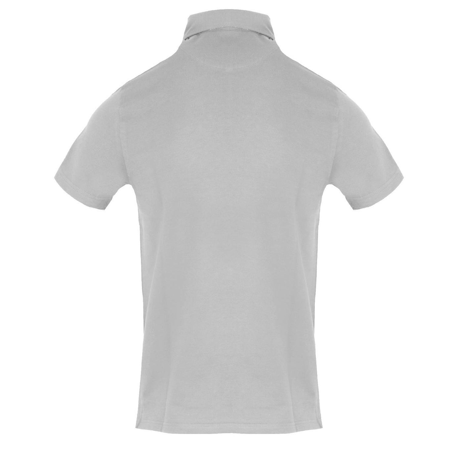 Grey - Back - Aquascutum Mens Collared Short-Sleeved Polo Shirt