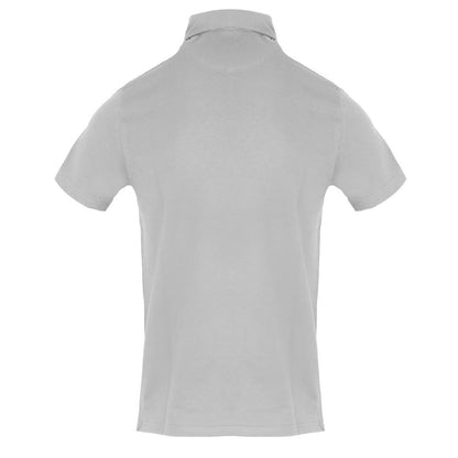 Grey - Back - Aquascutum Mens Collared Short-Sleeved Polo Shirt