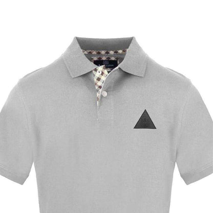 Grey - Side - Aquascutum Mens Collared Short-Sleeved Polo Shirt