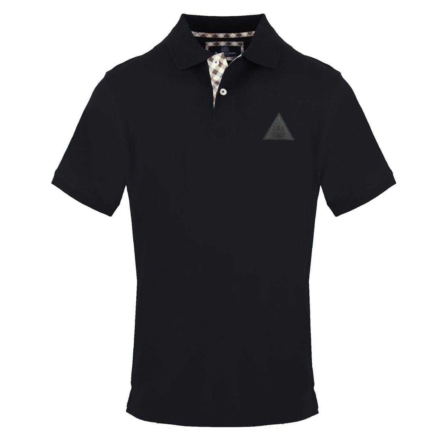 Black - Front - Aquascutum Mens Collared Short-Sleeved Polo Shirt