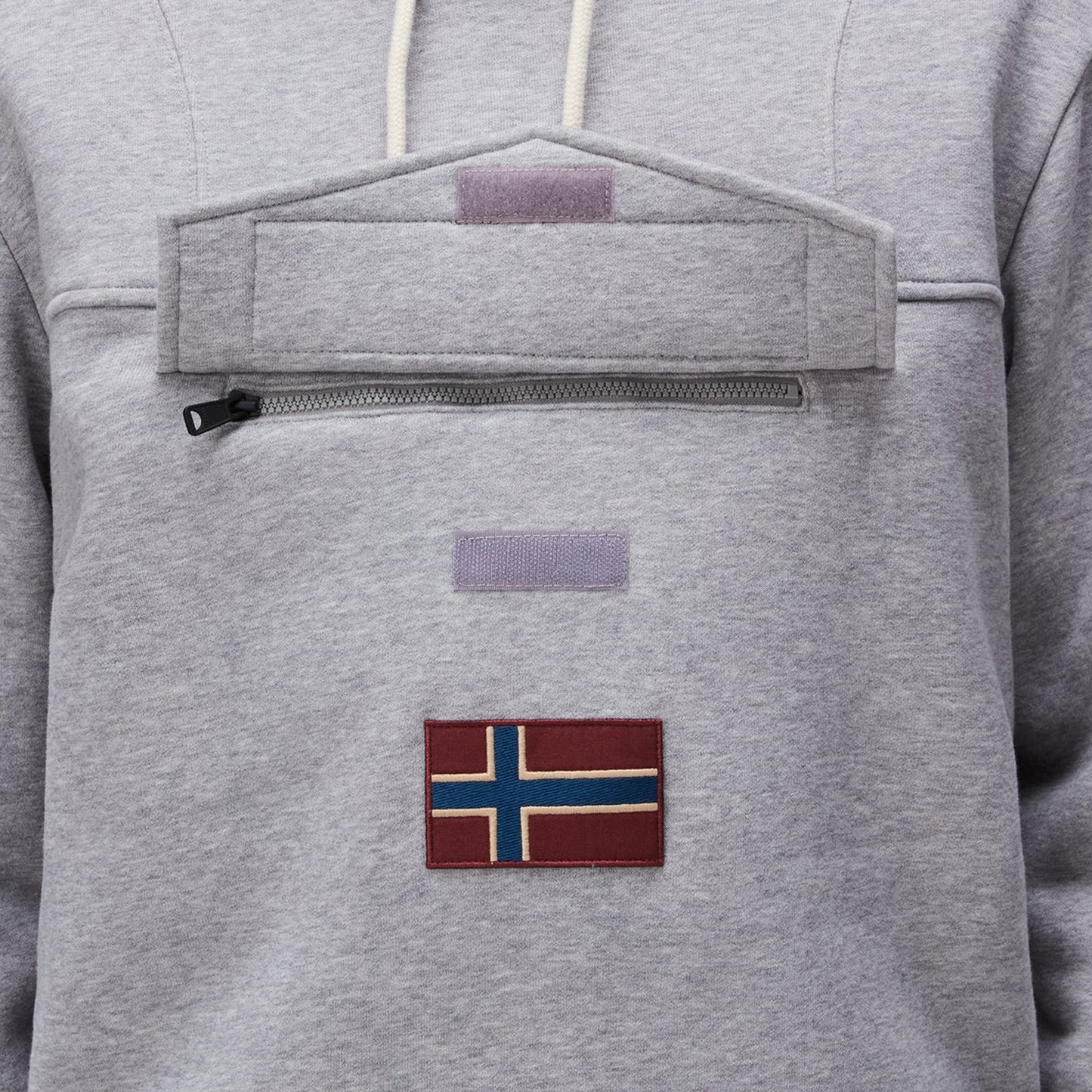 Grey Melange - Side - Napapijri Mens Burgee Regular Hoodie