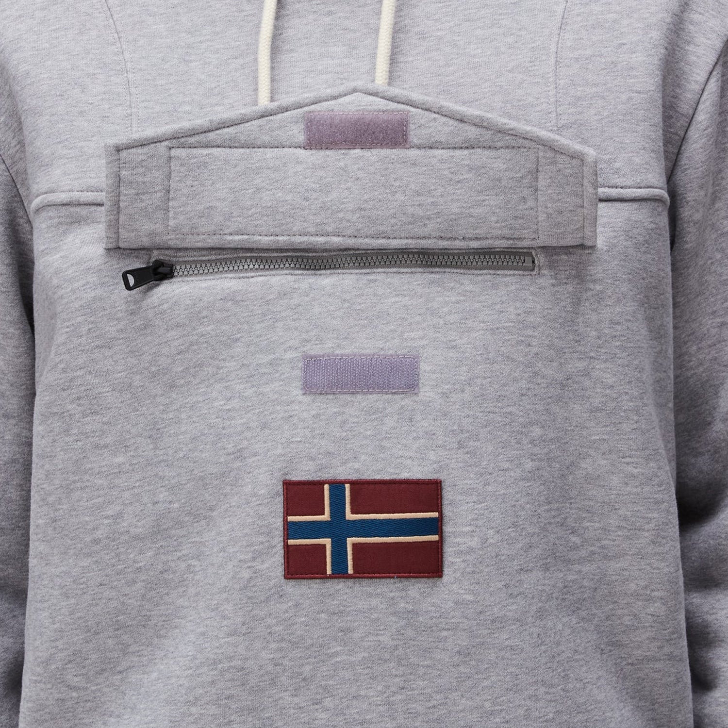 Grey Melange - Side - Napapijri Mens Burgee Regular Hoodie
