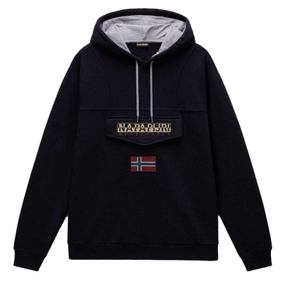 Black Beauty - Front - Napapijri Mens Burgee Regular Hoodie