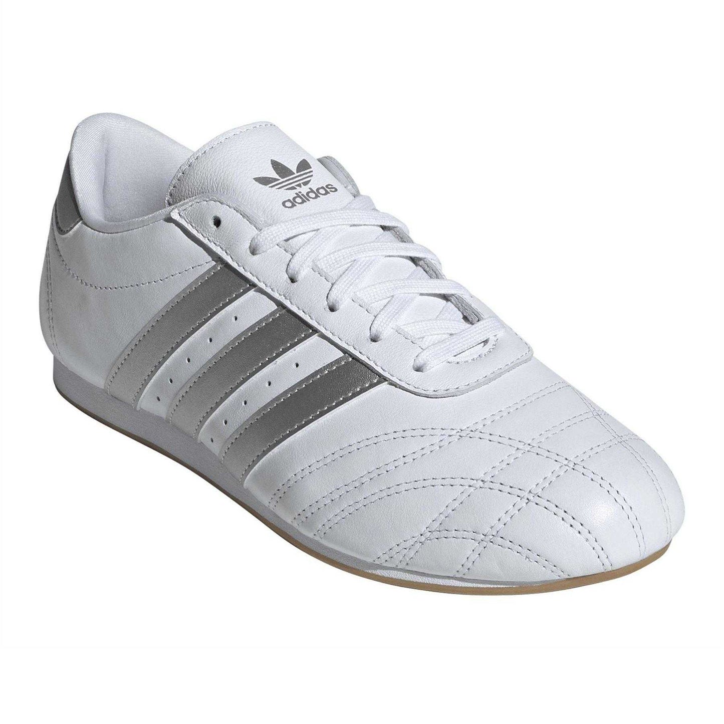 White-Silver - Pack Shot - Adidas Womens-Ladies Lace Up Taekwondo Trainers