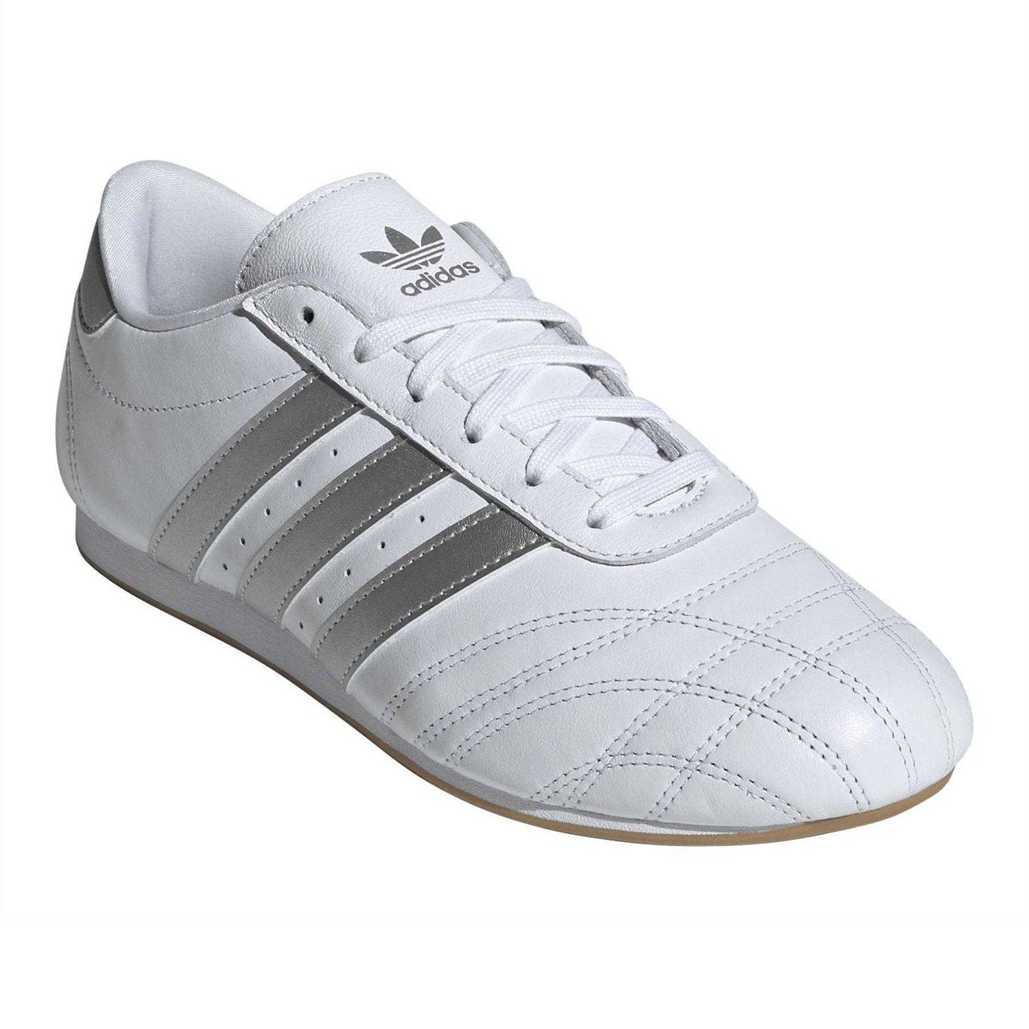 White-Silver - Pack Shot - Adidas Womens-Ladies Lace Up Taekwondo Trainers